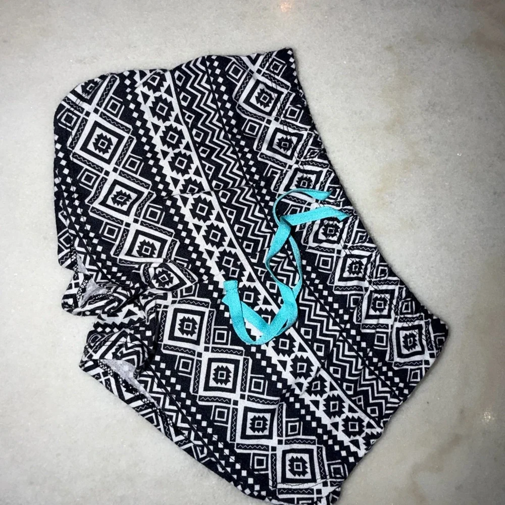 Justice Girls Aqua Blue and Black Aztec Pajama Set